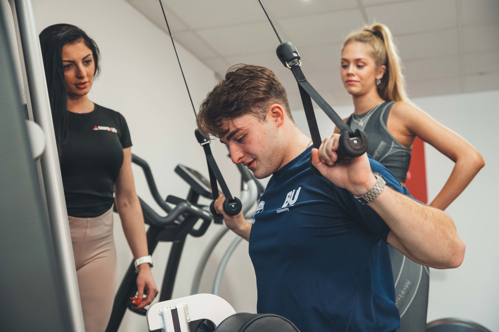 Student working out in the gym at Lulworth Student Accommodation