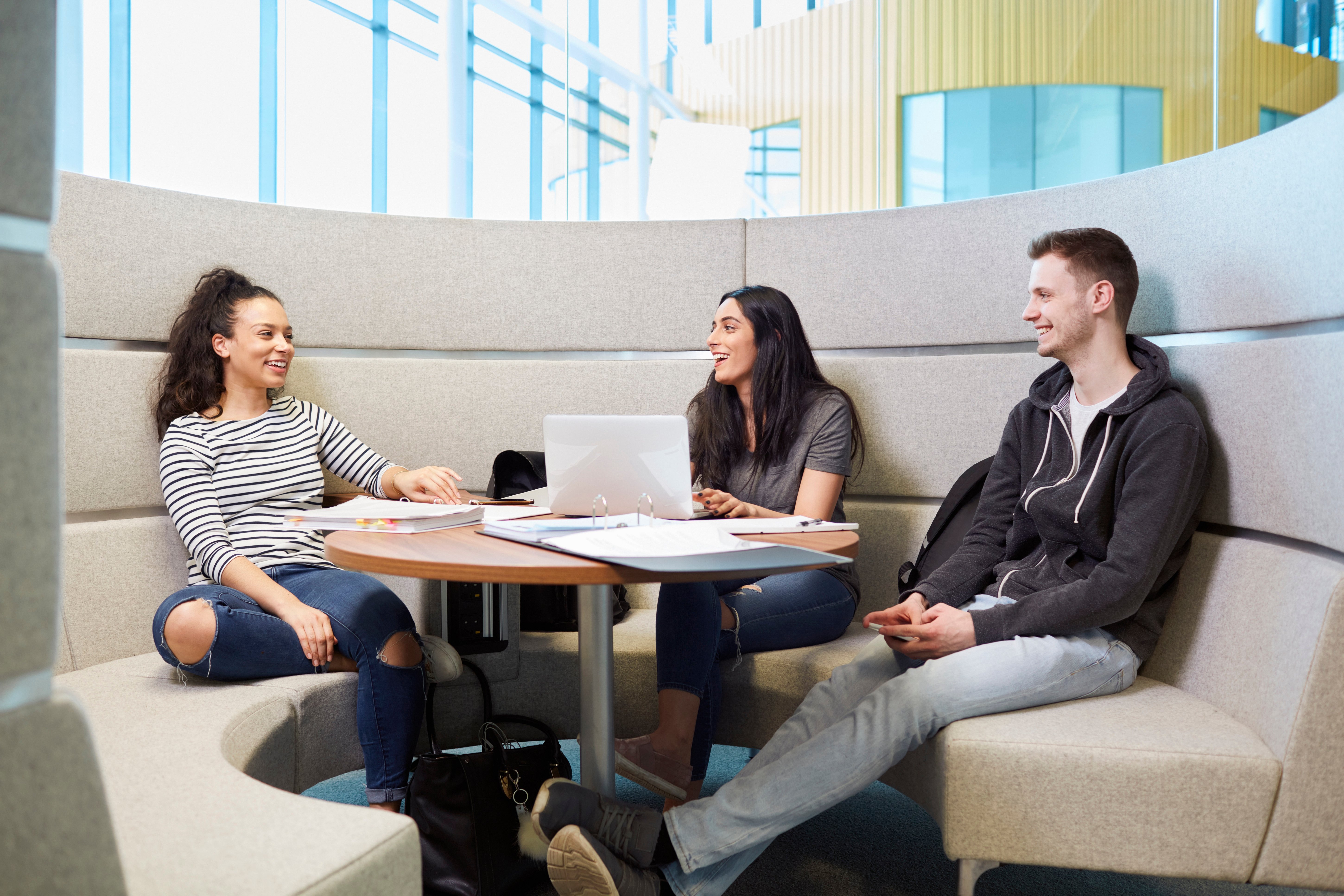 uni students in communal space