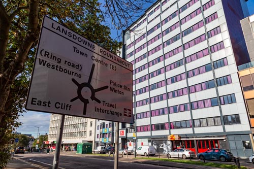 Lansdowne roundabout road sign