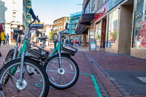 beryl bike station in the town centre