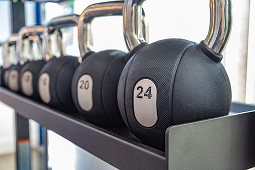 kettle bells at the student gym