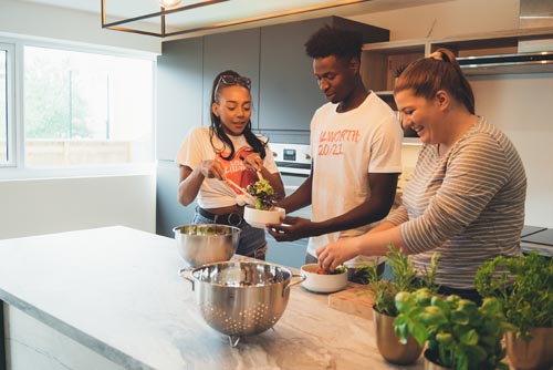 students in the kitchen